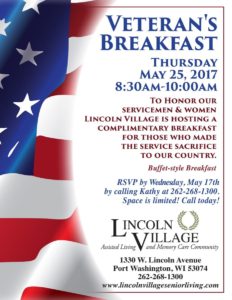 2017 Veterans' Breakfast at Lincoln Village Senior Living